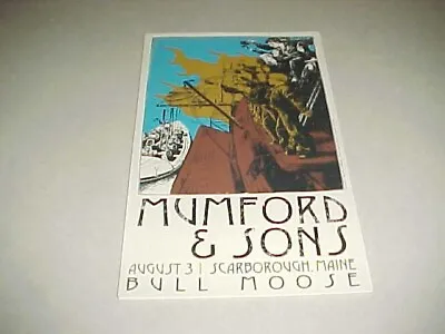 Mumford & Sons - Tour Poster - Bull Moose-Scarborough ME - MINT Condition • $7.99