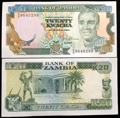 $1.75 • Buy Zambia 20 Kwacha 1989-1991 P32b Banknote World Paper Money UNC Currency Bill