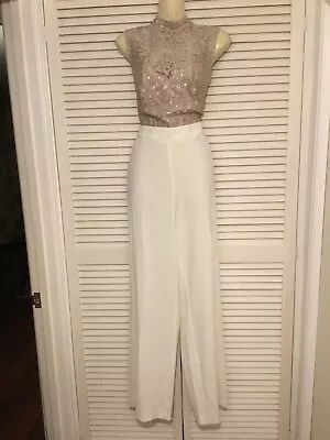 DAMSEL IN A DRESS White/Beige/Silver Jumpsuit Size 10 (10/12) 33L. • £10