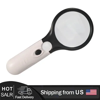 3 LED Light 45X Handheld Magnifier Reading Magnifying Glass Lens Jewelry Loupe • $5.45