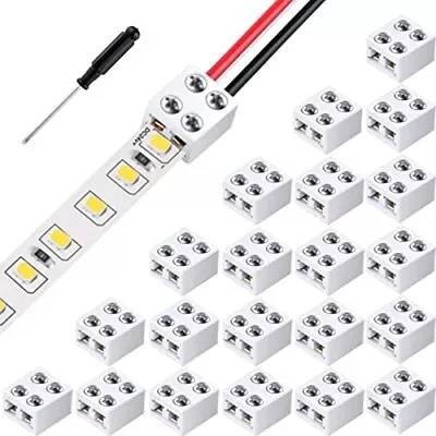 2 Pin 10 Mm Solderless LED Tape Light Connector Screw Down Terminal Blocks Co... • $22.16