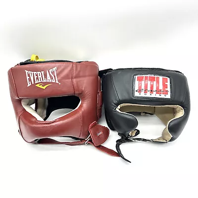 (Used) Lot Of 2 Title & Everlast Head Guard Size M/L Martial Arts Gear • $30