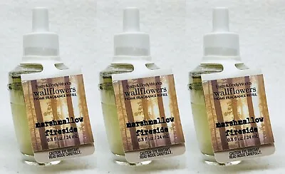 3 Bath Body Works MARSHMALLOW FIRESIDE Wallflower Home Scent Oil Refill Bulb • $28.49