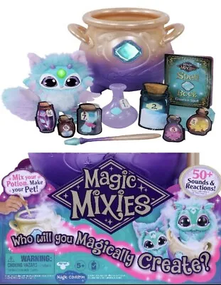 Moose Toy Magic Mixies Magical Misting Cauldron 8” Interactive Plush Potion Blue • $127