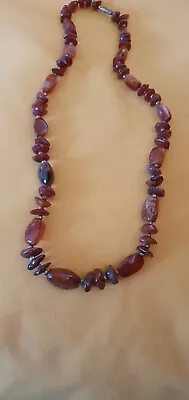 Vintage Natural Brown Scottish Agate Necklace • £5