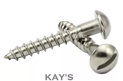 SLOTTED ROUND HEAD WOOD SCREWS A2 STAINLESS STEEL DOME SLOT PAN 3mm 4mm 5mm 6mm • £81.80