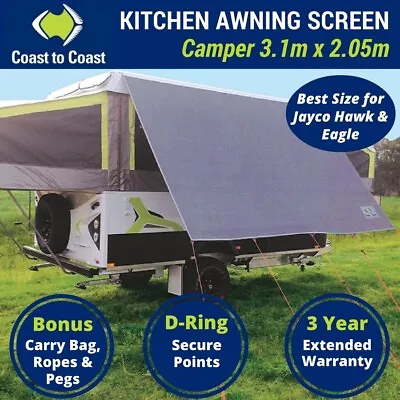 Coast 3.1m Kitchen Awning Sunscreen To Suit Jayco Eagle & Hawk Camper Trailer • $104.95