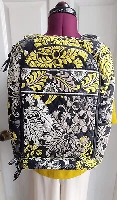 Vera Bradley Small Backpack In  Baroque  Pattern Black And Yellow Print • $19.95