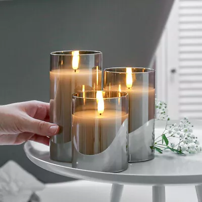 £15.94 • Buy 3 Pack Flameless LED Tall Tea Lights Candles Battery Flickering/Real Wax/Remote
