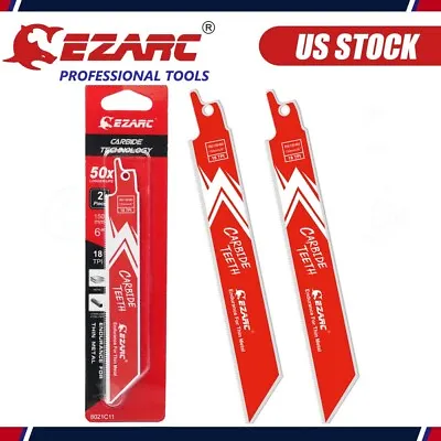 6In EZARC Carbide Reciprocating Saw Blade For Thin Metal Stainless Steel Sheets • $25.99