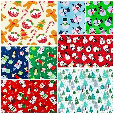 £4.75 • Buy Christmas Poly Cotton Fabric Material Patchwork Crafts Festive Xmas Sewing