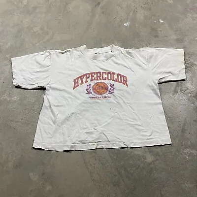 Vintage Hypercolor Generra T Shirt Cropped L 90s University Campus Graphic • $19.99