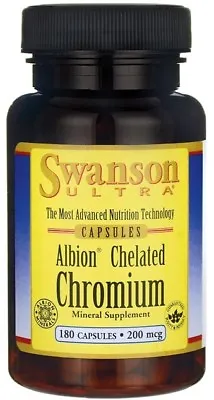 Swanson  Albion Chelated Chromium 200mcg  -  180 Caps     FREE P&P • £12.46