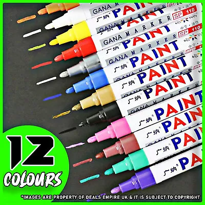 Paint Marker Pens For Tyres Stone Metal Oil Marker Pens 12 Colours🌈1-100 Pack🌈 • £99.99