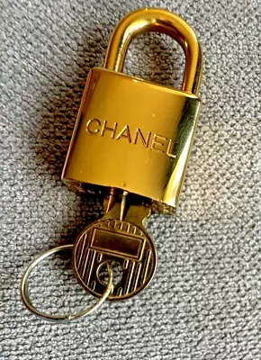 Authentic Chanel Gold-tone Padlock & Key Good Condition. • £45.69