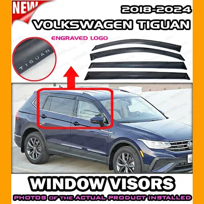 WINDOW VISOR For 2018 → 2024 Volkswagen Tiguan / DEFLECTOR VENT SHADE RAIN GUARD • $45.98