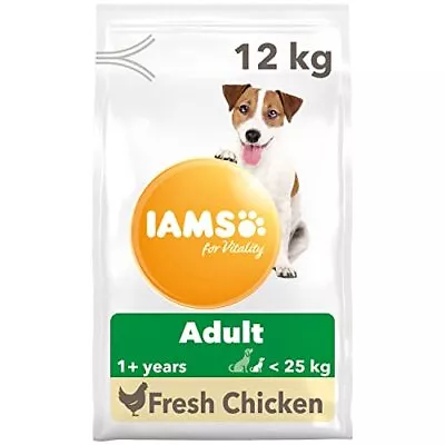 IAMS For Vitality Small/Medium Breed Adult Dry Dog Food With Fresh Chicken 12 Kg • £32.99