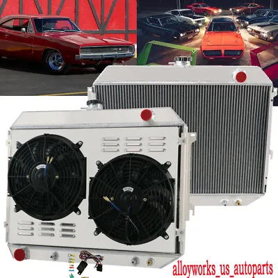 4Row Radiator Shroud Fan Fit 1968-1974 Dodge Charger Plymouth MOPAR Big Block V8 • $309