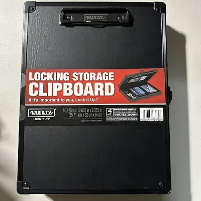 Vaultz Briefcase Aluminum Locking Storage Clipboard Hard Solid Paper Case Black • $35