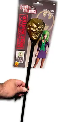 20” JOKER MINI CANE Miss DC Comics Staff Prop Magic Wand Gold Clown Face Scepter • $14.79