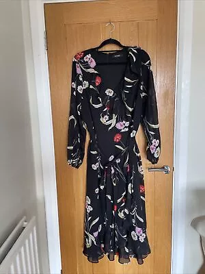 Evans Ruffle Edge/Hem Floral Dress Chiffon Size 22 • $4.99