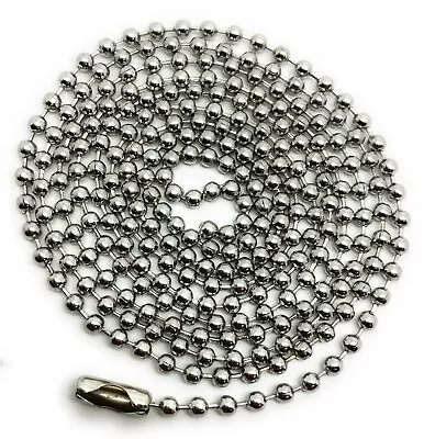 Steel Ball Neck Chain For ID Cards Pockets Badge Holders Key Chains Or Dog Tag • £17.99