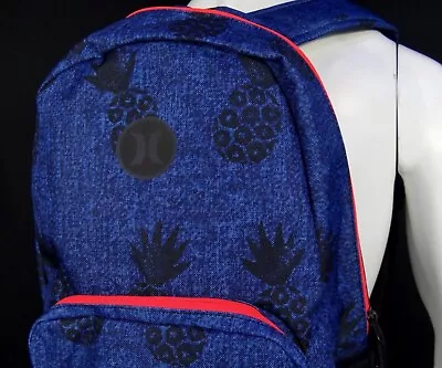 New Hurley Surfing Star Blue Crimson Unisex School Backpack Bag Rbck-76 • $36.99