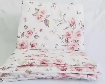 4 Pc BEDDING SET COT/COT BED BABY  Quilt Cover Pillowcase Pillow ROSES FLOWERS • £24.99