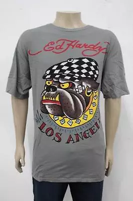 Ed Hardy Christian Audigier PLUS T-SHIRTS Gray BULLDOG LOS ANGELES XXXXL Or 4XL  • $14.99