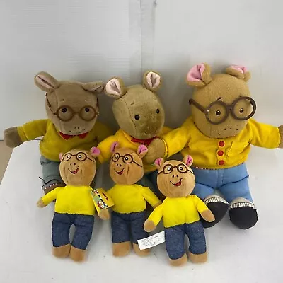 VTG Mixed Lot Of 6 Arthur Aardvark Animal Plush Toy Doll Figures Eden USED • $49.95