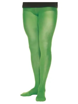£3.95 • Buy Mens / Ladies 70 Denier Green Tights Xmas Elf Jester Outfit Fancy Dress Costume