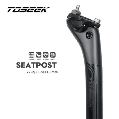 $11.70 • Buy TOSEEK Carbon Fiber Bicycle Seatpost 27.2/30.8/31.6mm Offset Bike Seatpost&Clamp