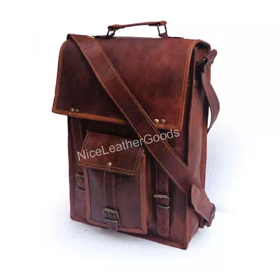 New Men's Leather Vintage Satchel Messenger Briefcase Bag 11 TO 16 Inch Laptop • $39.43