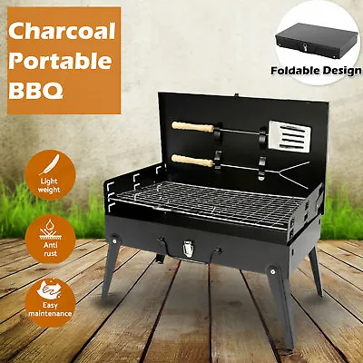 Charcoal BBQ Grill Hibachi Barbecue Portable Folding Steel Roast Camping Picnic • $29.99