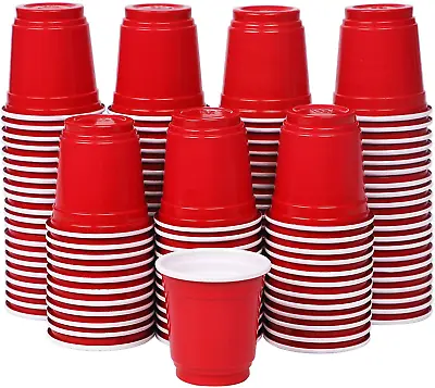 Mini Disposable Shot Cups 2Oz 120 Count Red Plastic Cups Small Party Cups • $11.99