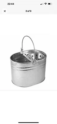 Heavy Duty Metal Mop Bucket Galvanised Strong 16 Litre Capacity For Cleaning New • £11.78