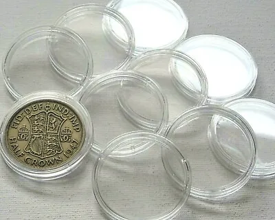 Round Coin Boxes Capsules Cases 325mm Half-Crown 102050 Or 100  • £3.99