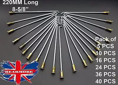 £13.95 • Buy 220mm (8-5/8 ) Long SPARE WHEEL SPOKES PIT BIKE DIRT BIKE MOTORCYCLE UNIVERSAL 