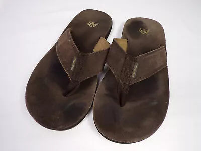 Vintage Aeropostale Suede Sandals Mens Large Flip Flops Web Toe Divider L22 • $19.95