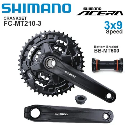 SHIMANO FC-MT210 3x9 Speed HollowTech Crankset With MT500 40-30-22T 170MM NEW • $62.95