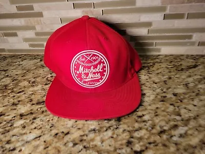 Mitchell & Ness Hat Red Snapback Cap Adjustable One Size Fits All  • $19.17