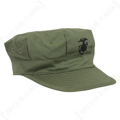 WW2 Military Army USMC Marine Corps P44 HBT Cap Hat - New - All Sizes • $35.95