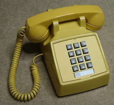 Vintage YELLOW Western Electric Bell System 2500DM Touch-Tone Desk Telephone '77 • $49.95