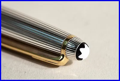 Vintage Montblanc Solitaire 925 STERLING Silver Pin Striped 164 Ballpoint Pen • $749