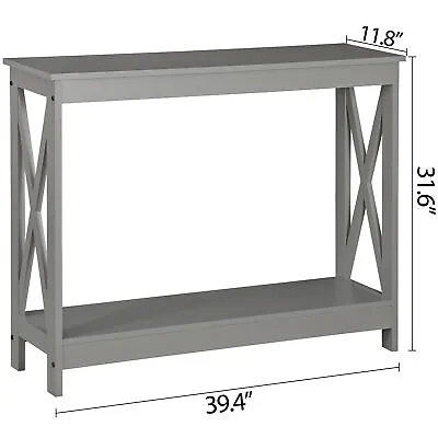 39  Modern Console Table For Entryway Storage Shelf Entry Farm Accent Sofa • $54.58