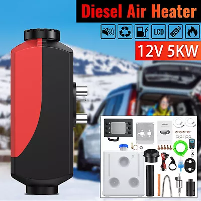 Diesel Air Heater 12V 5/8KW Tank Remote Control Thermostat Caravan Motorhome RV • $84.99