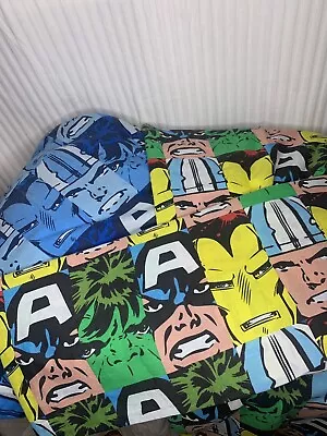 DC Marvel Comic Twin Fitted Flat Sheets Set Hulk Captain America Thor 65x85 • $27.97