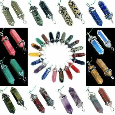 48PCS Quartz Crystal Point Chakra Healing Gemstone Pendant Necklace Gift • $10.99