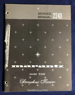 Original Marantz 2240 / Stereophonic Receiver Service Manual -- BB1 • $24.95