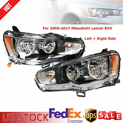 Fits Mitsubishi Lancer 2008-2017 Pair Halogen Headlights Headlamps Left + Right • $163.40